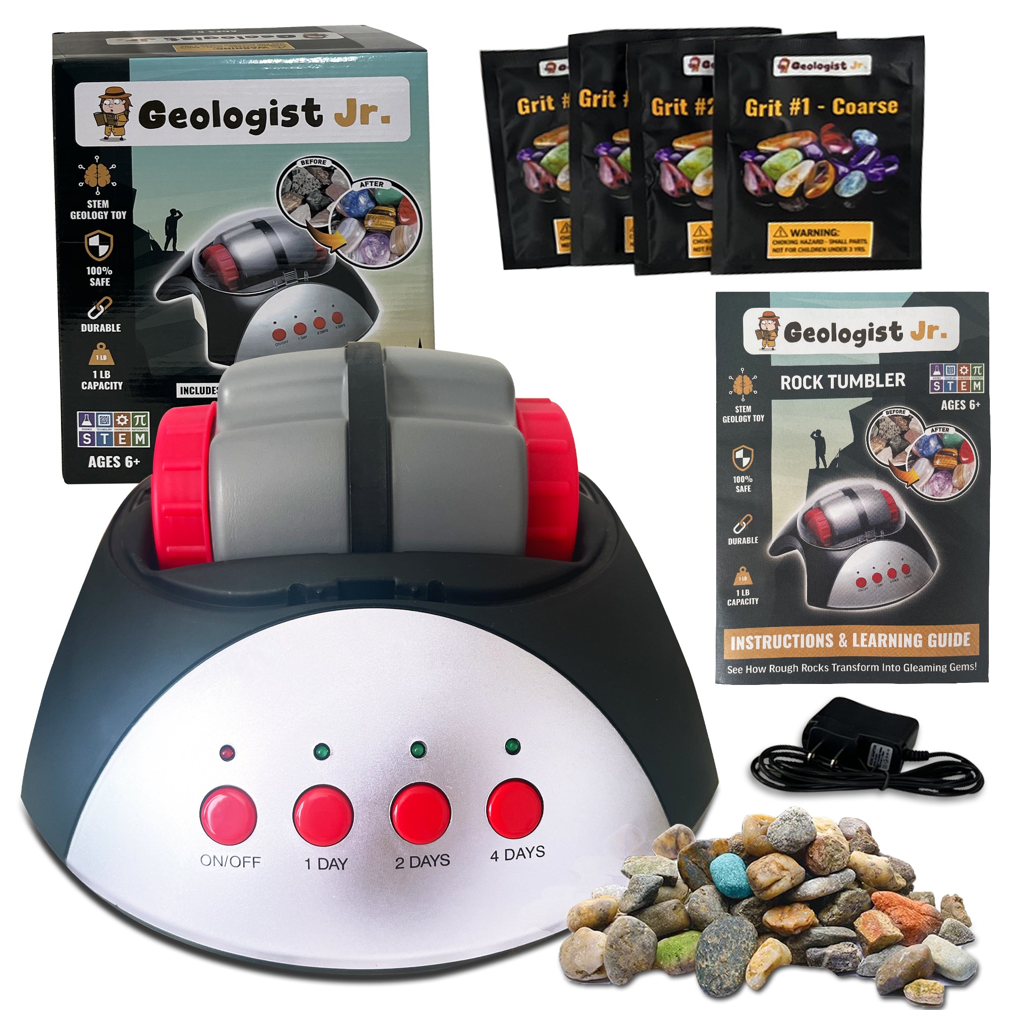 Rock Polisher with Rough Gemstones Rock Tumbler Kit Great Science Kit Gifts